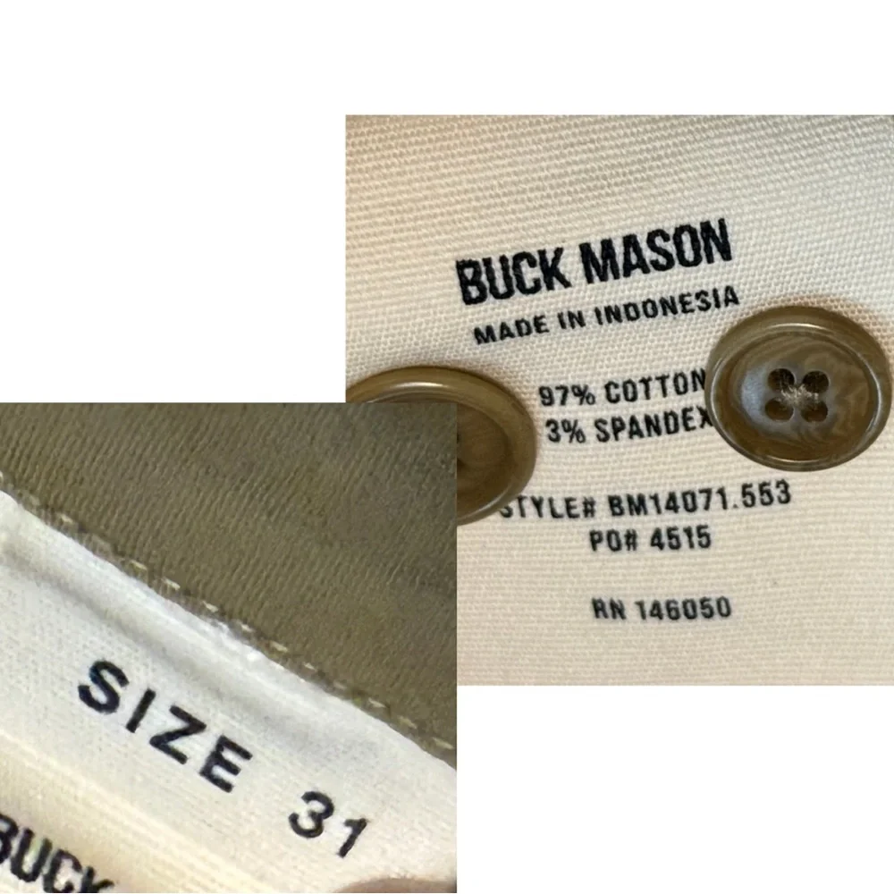 BUCK MASON Drawstring Khakis Waist 31”-33” Style #BM14071.553